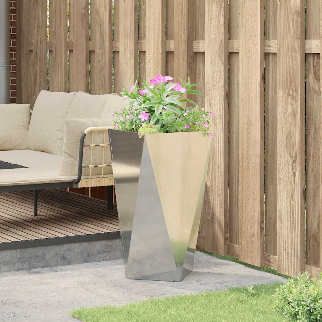 vidaXL Donica Srebrny 40 x 40 x 75 cm Stal Galwanizowana