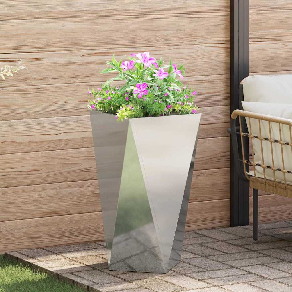 vidaXL Donica 2 pcs Srebrny 40 x 40 x 75 cm Stal Galwanizowana