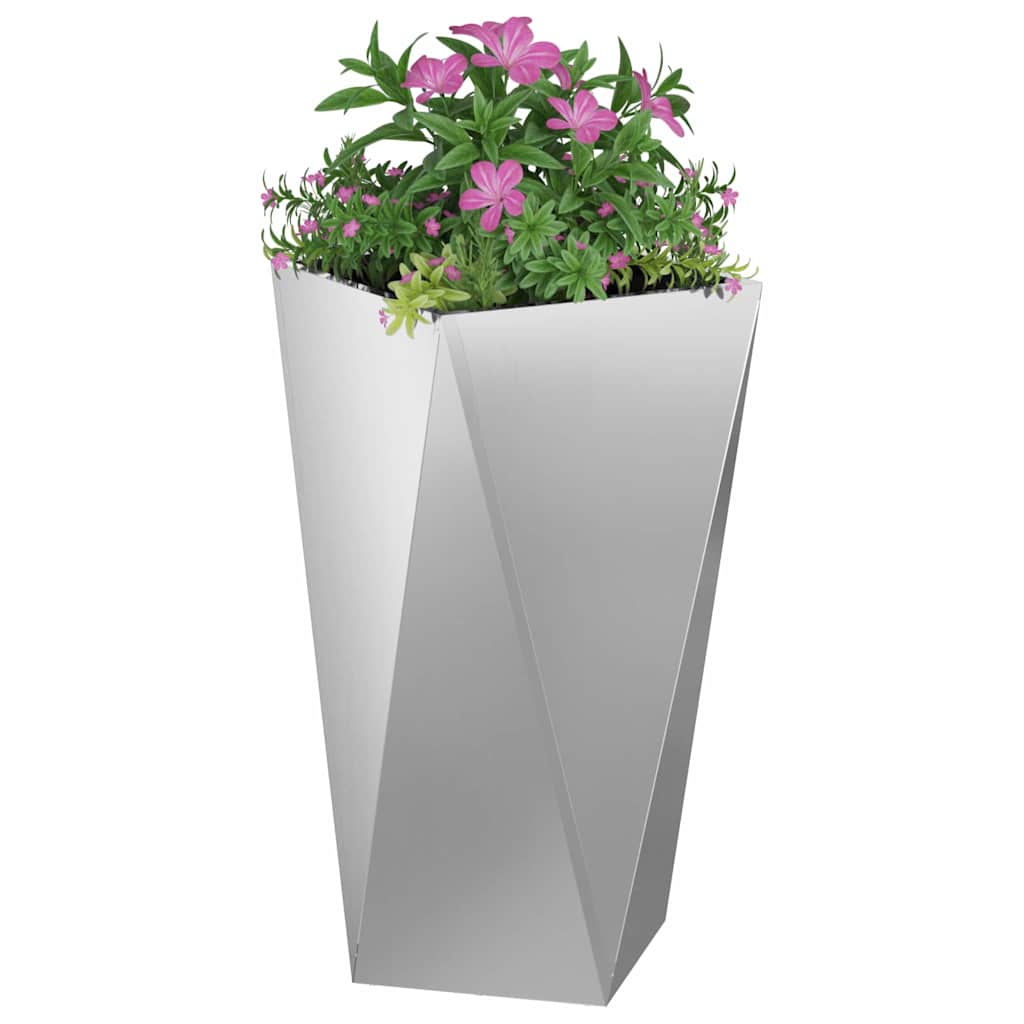vidaXL Donica 2 pcs Srebrny 40 x 40 x 75 cm Stal Galwanizowana