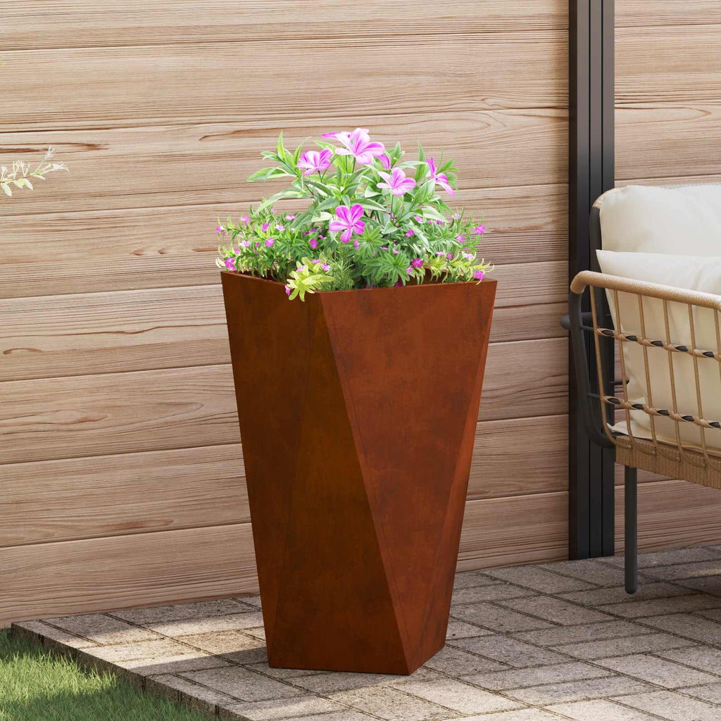 vidaXL Donica 2 pcs Rdzawy 40 x 40 x 75 cm