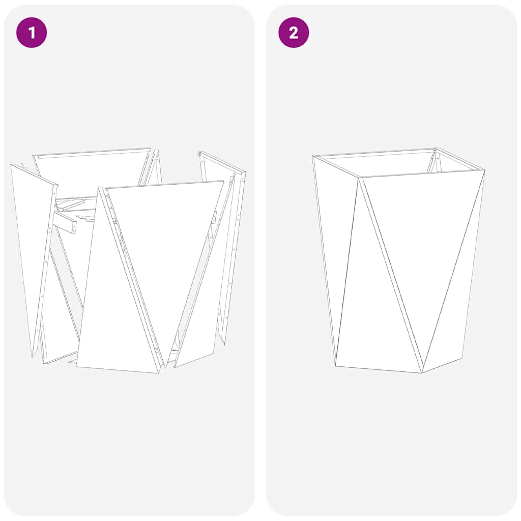 vidaXL Donica 2 pcs Czarny 50 x 50 x 75 cm Stal