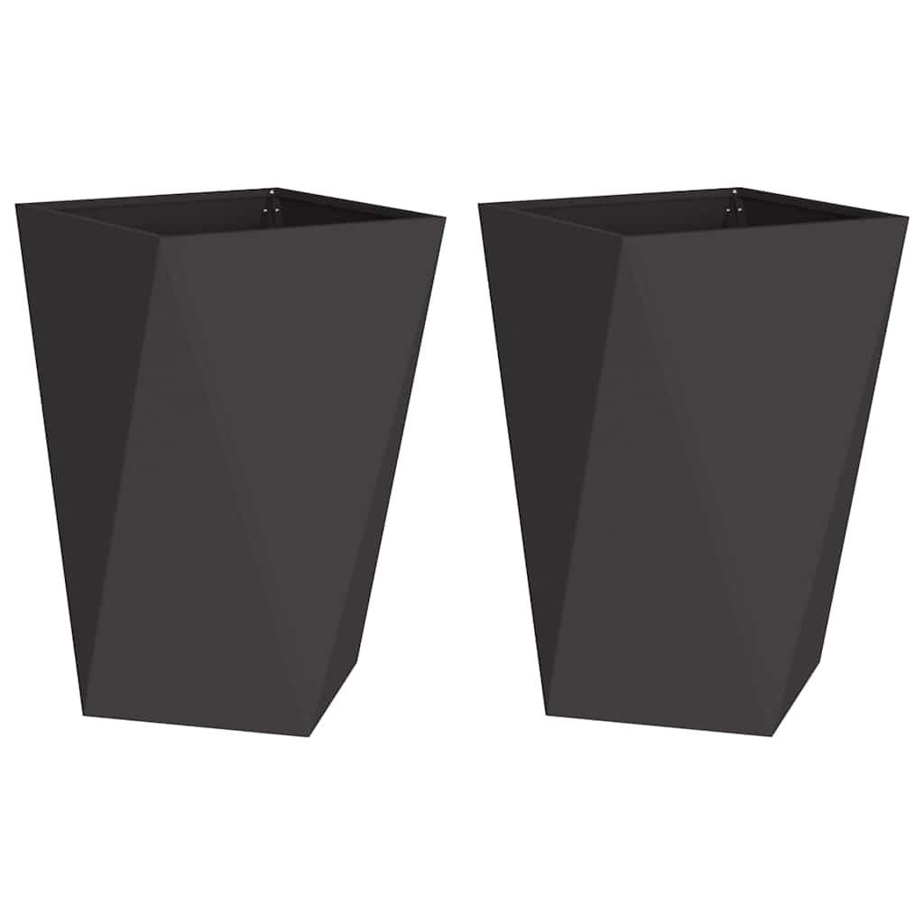 vidaXL Donica 2 pcs Czarny 50 x 50 x 75 cm Stal