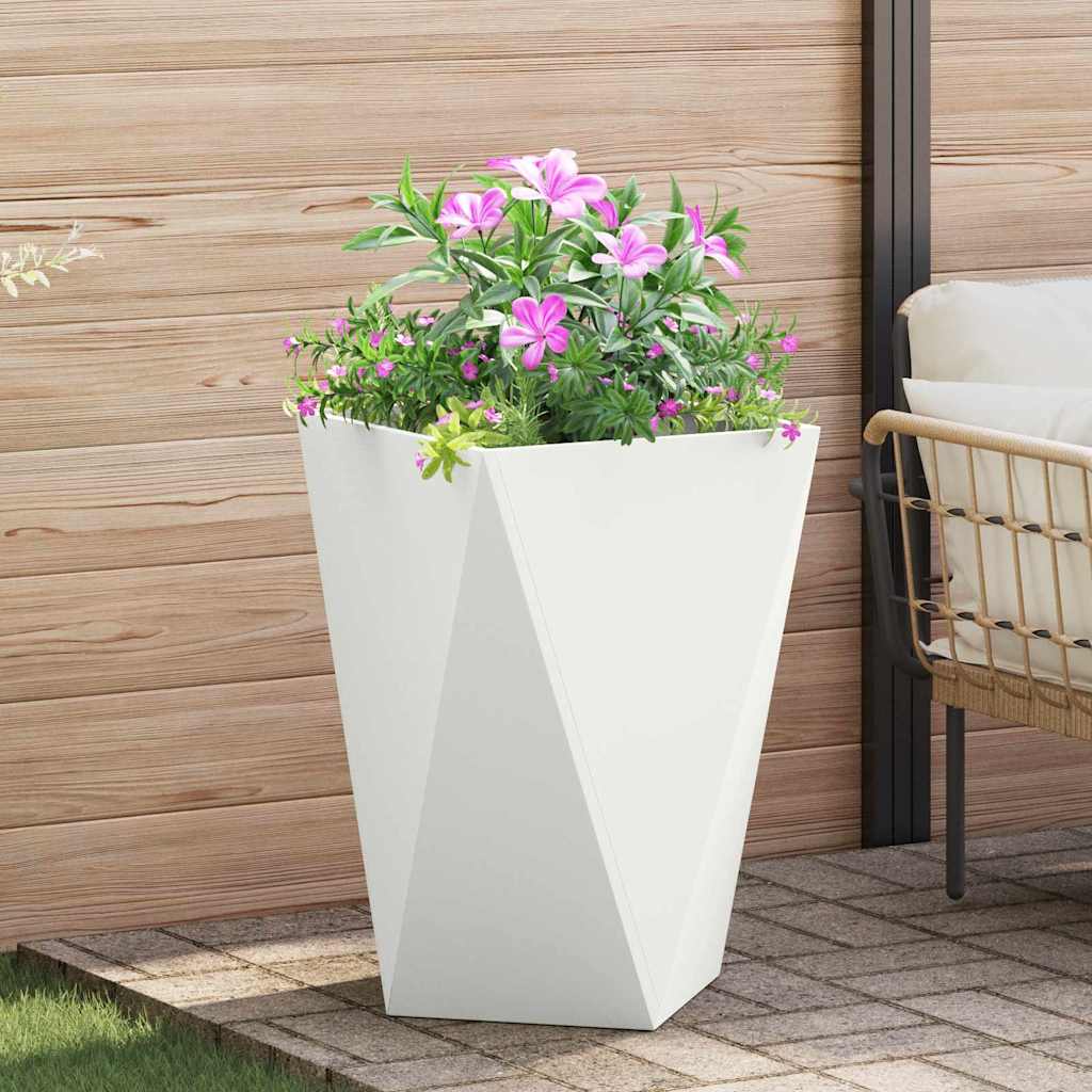 vidaXL Donica Biały 50 x 50 x 75 cm Stal