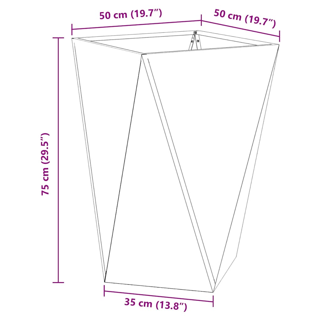 vidaXL Donica Biały 50 x 50 x 75 cm Stal