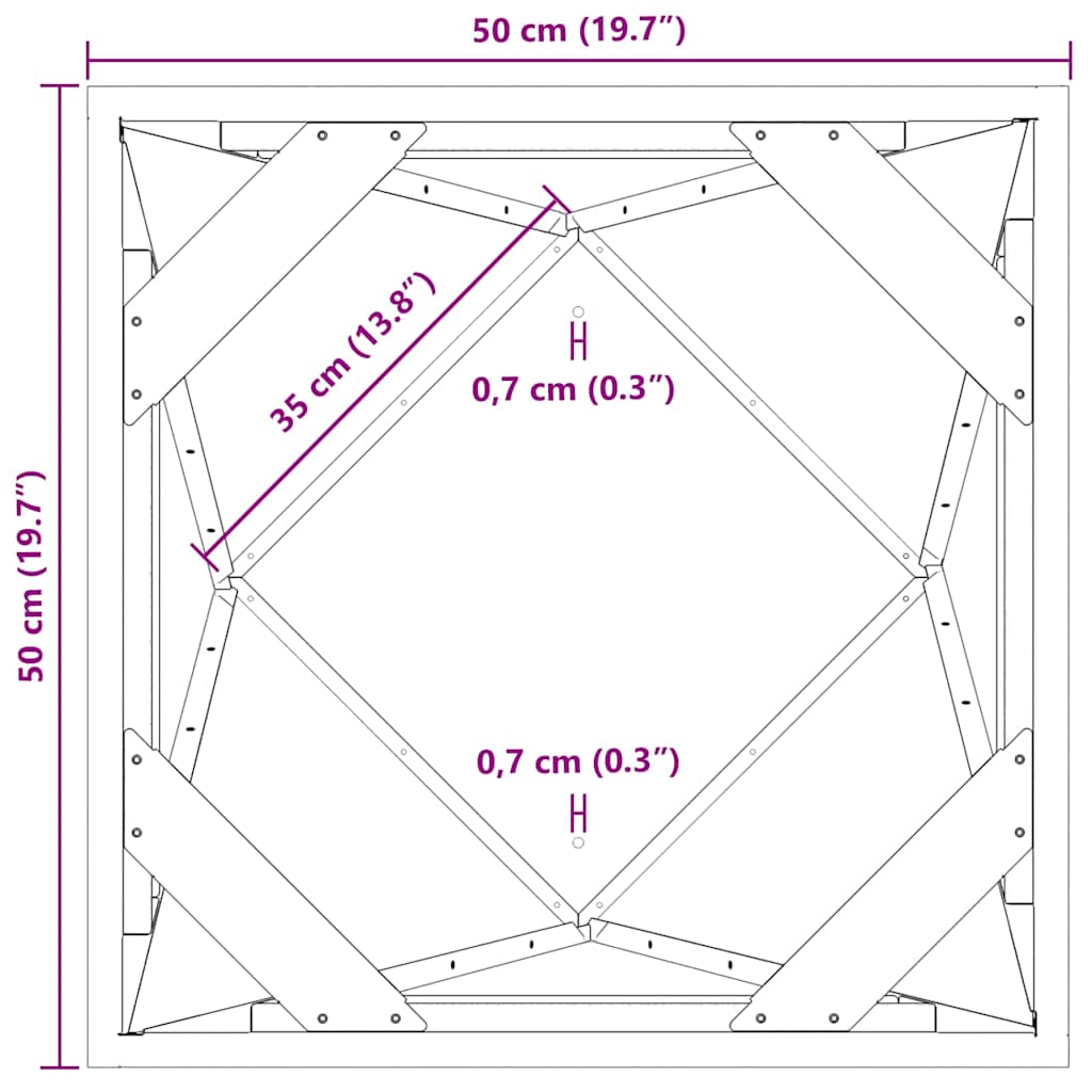 vidaXL Donica Antracyt 50 x 50 x 75 cm Stal