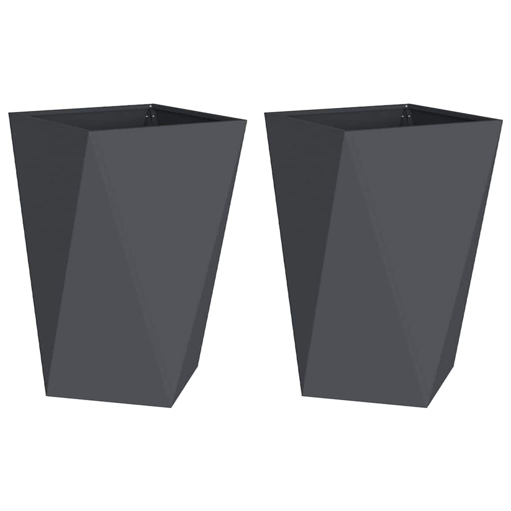 vidaXL Donica 2 pcs Antracyt 50 x 50 x 75 cm Stal