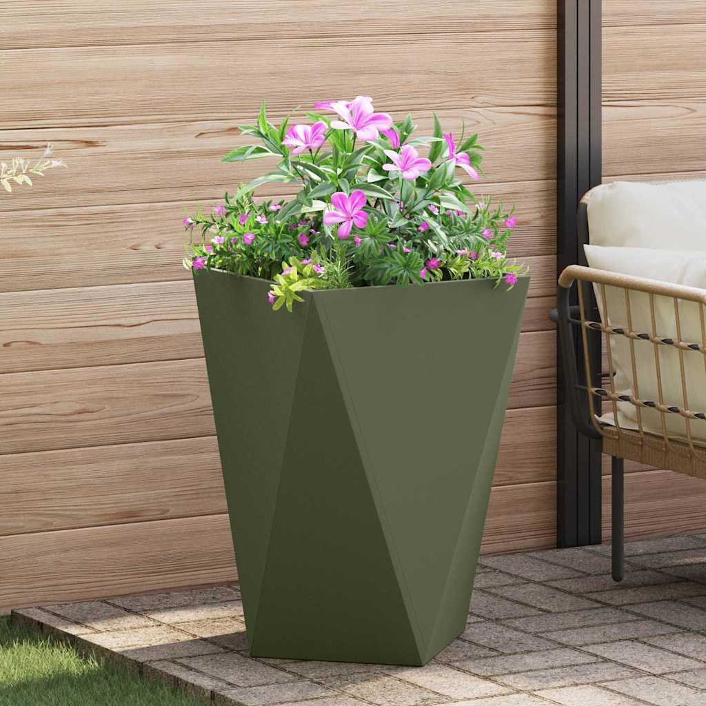 vidaXL Donica Zielony oliwkowy 50 x 50 x 75 cm Stal