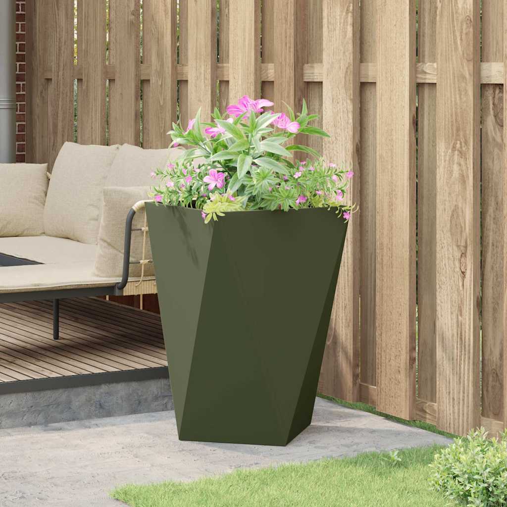 vidaXL Donica Zielony oliwkowy 50 x 50 x 75 cm Stal