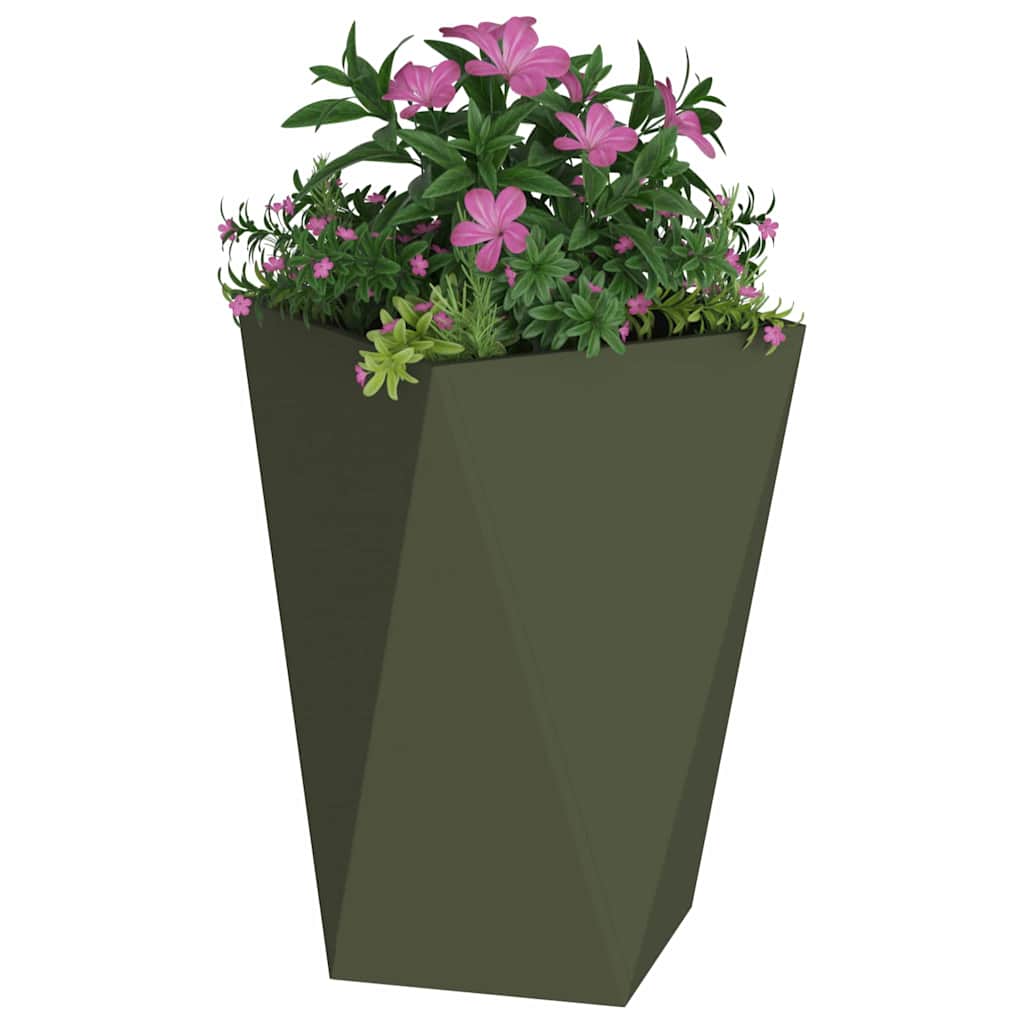 vidaXL Donica Zielony oliwkowy 50 x 50 x 75 cm Stal