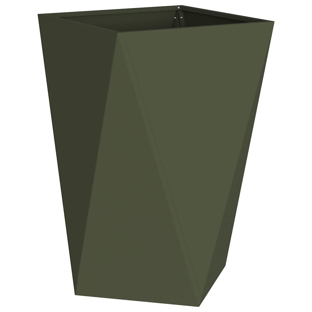 vidaXL Donica 2 pcs Zielony oliwkowy 50 x 50 x 75 cm Stal