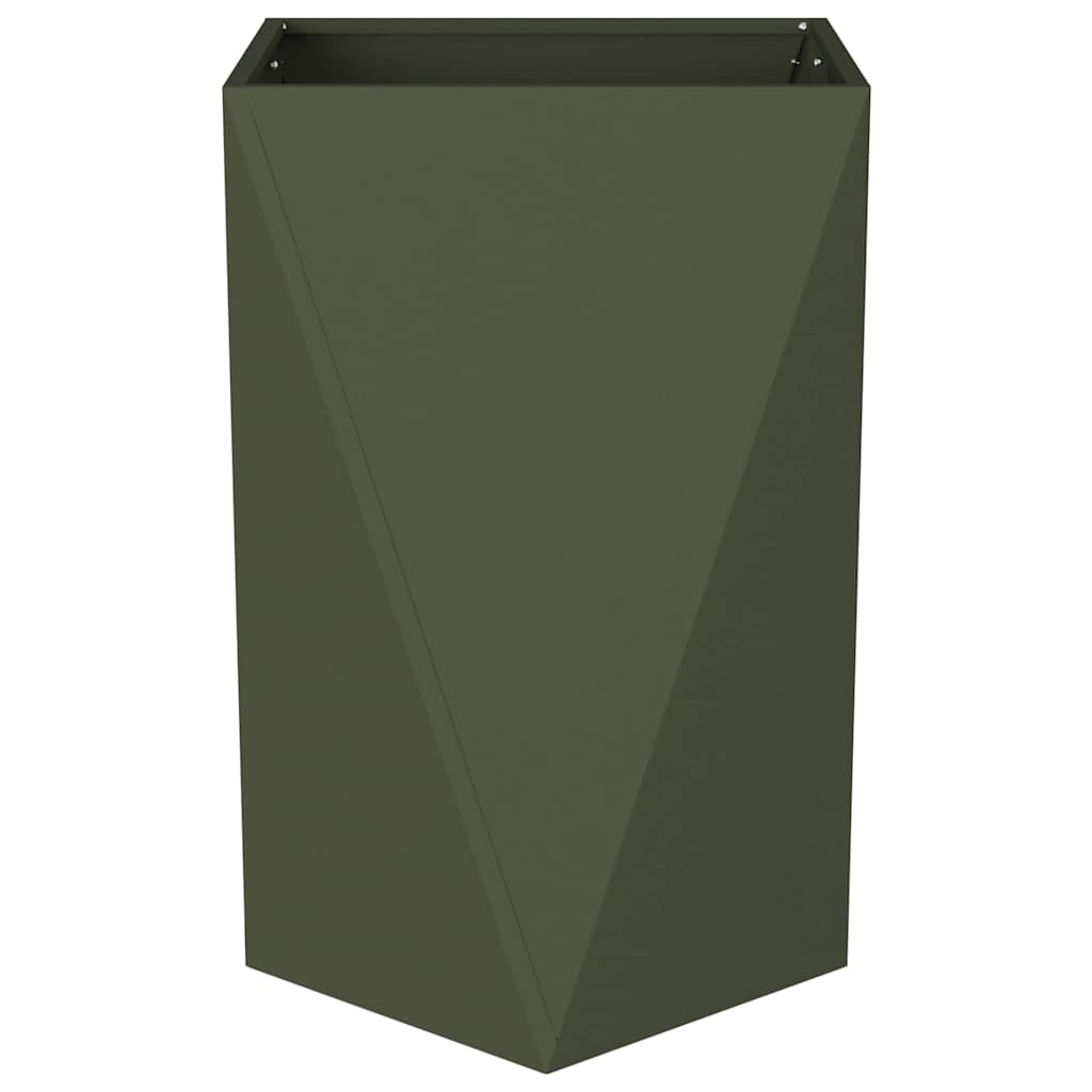 vidaXL Donica 2 pcs Zielony oliwkowy 50 x 50 x 75 cm Stal