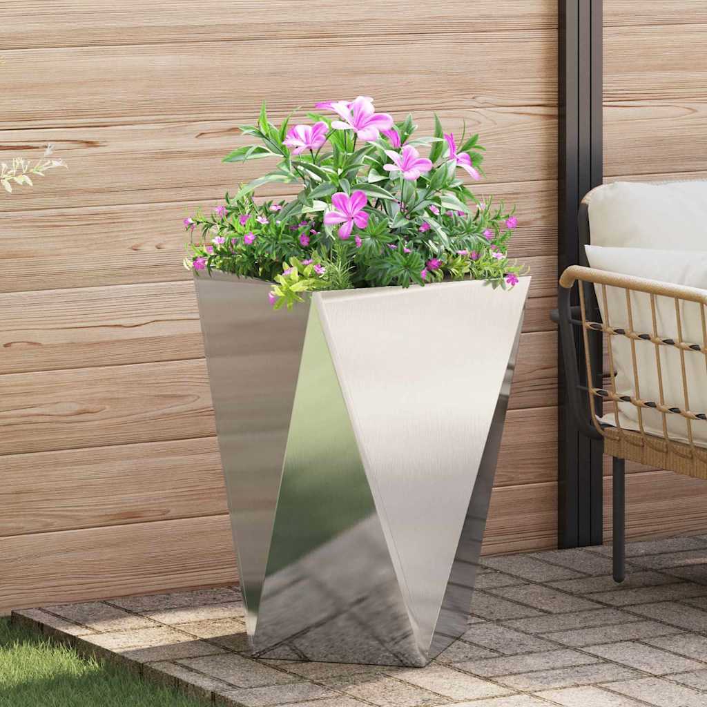 vidaXL Donica Srebrny 50 x 50 x 75 cm Stal nierdzewna