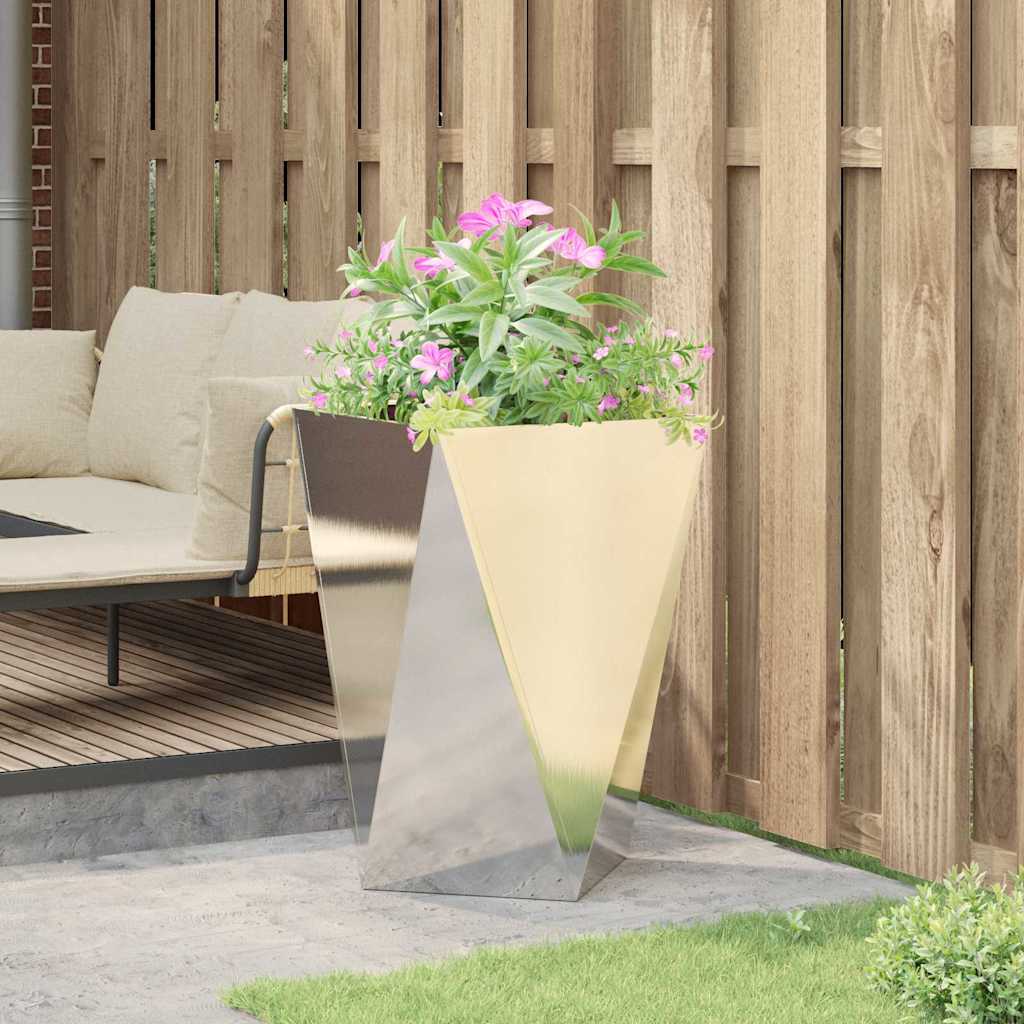 vidaXL Donica Srebrny 50 x 50 x 75 cm Stal nierdzewna
