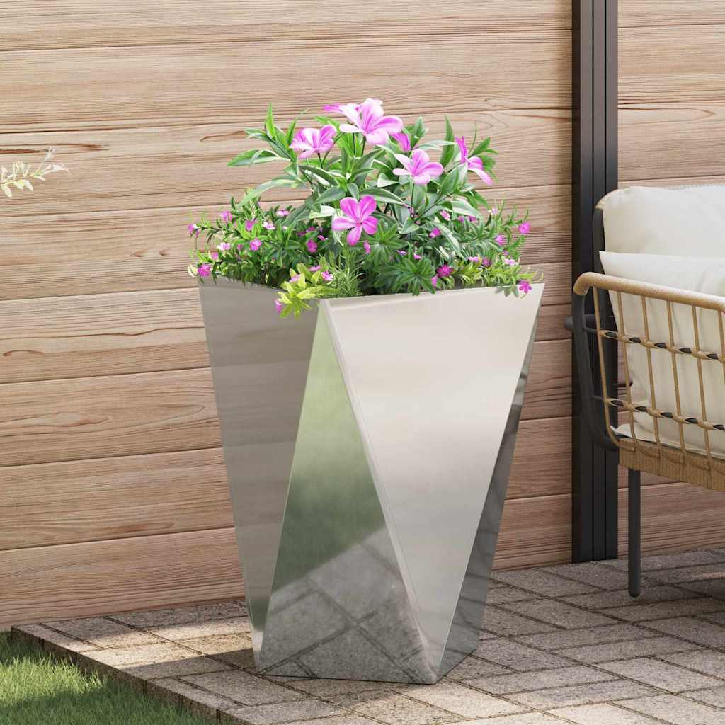 vidaXL Donica Srebrny 50 x 50 x 75 cm Stal Galwanizowana