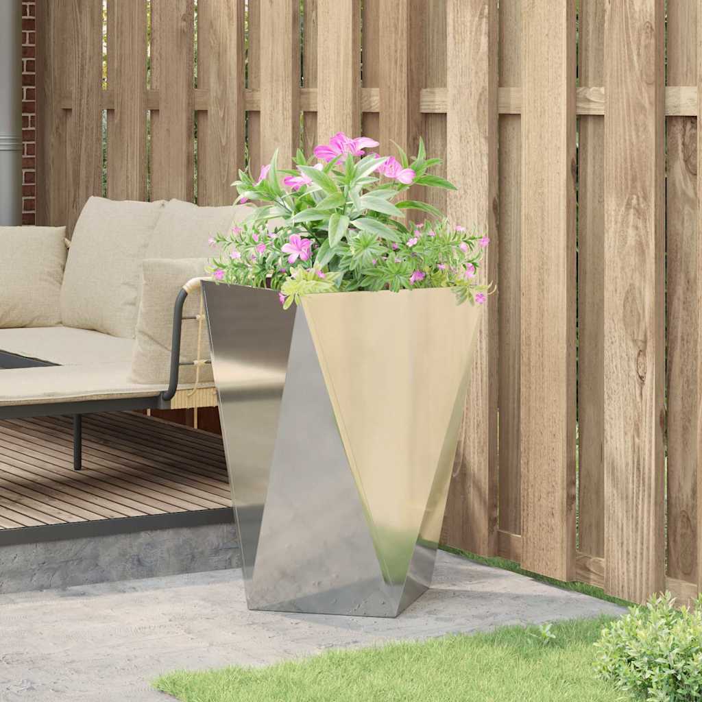 vidaXL Donica Srebrny 50 x 50 x 75 cm Stal Galwanizowana