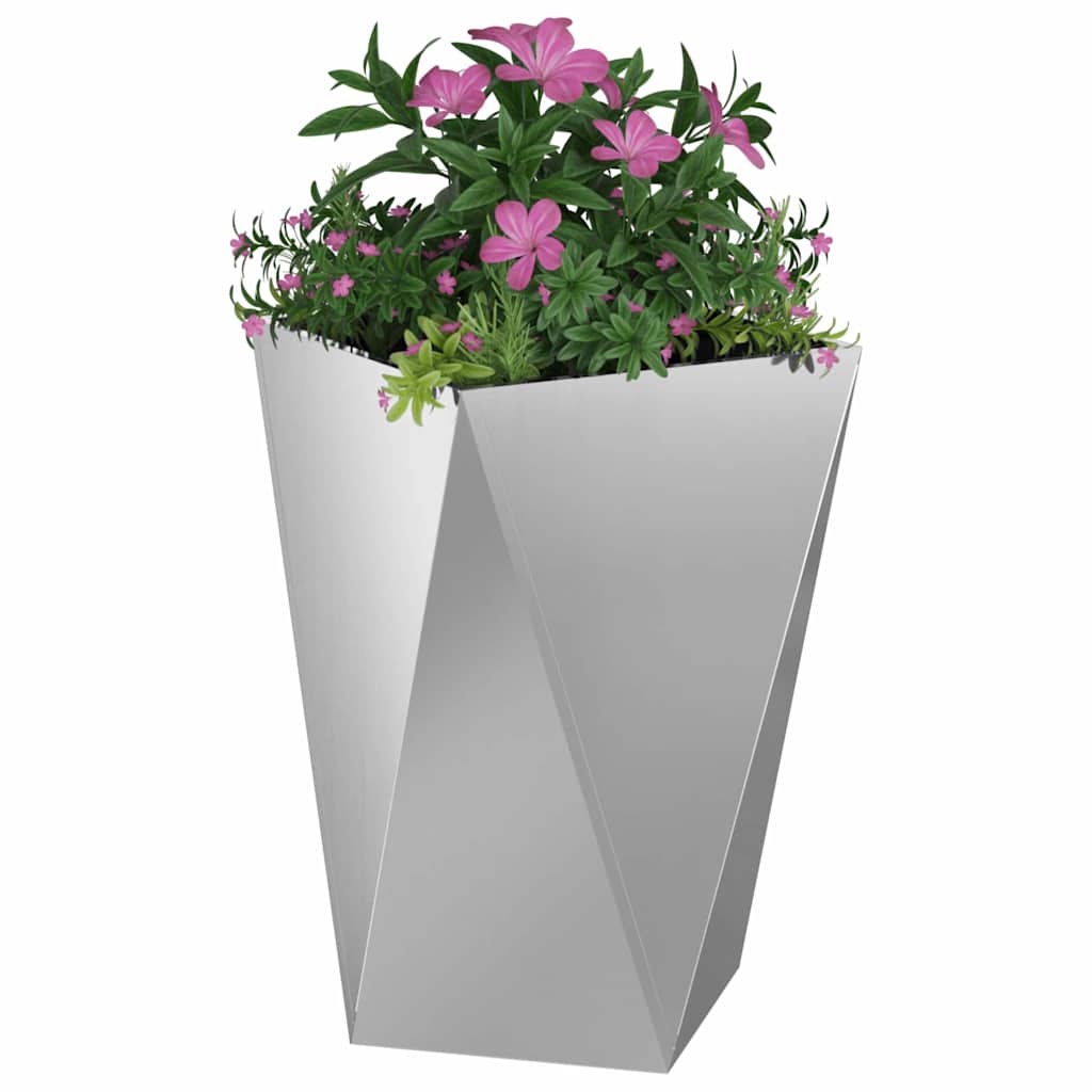 vidaXL Donica 2 pcs Srebrny 50 x 50 x 75 cm Stal Galwanizowana