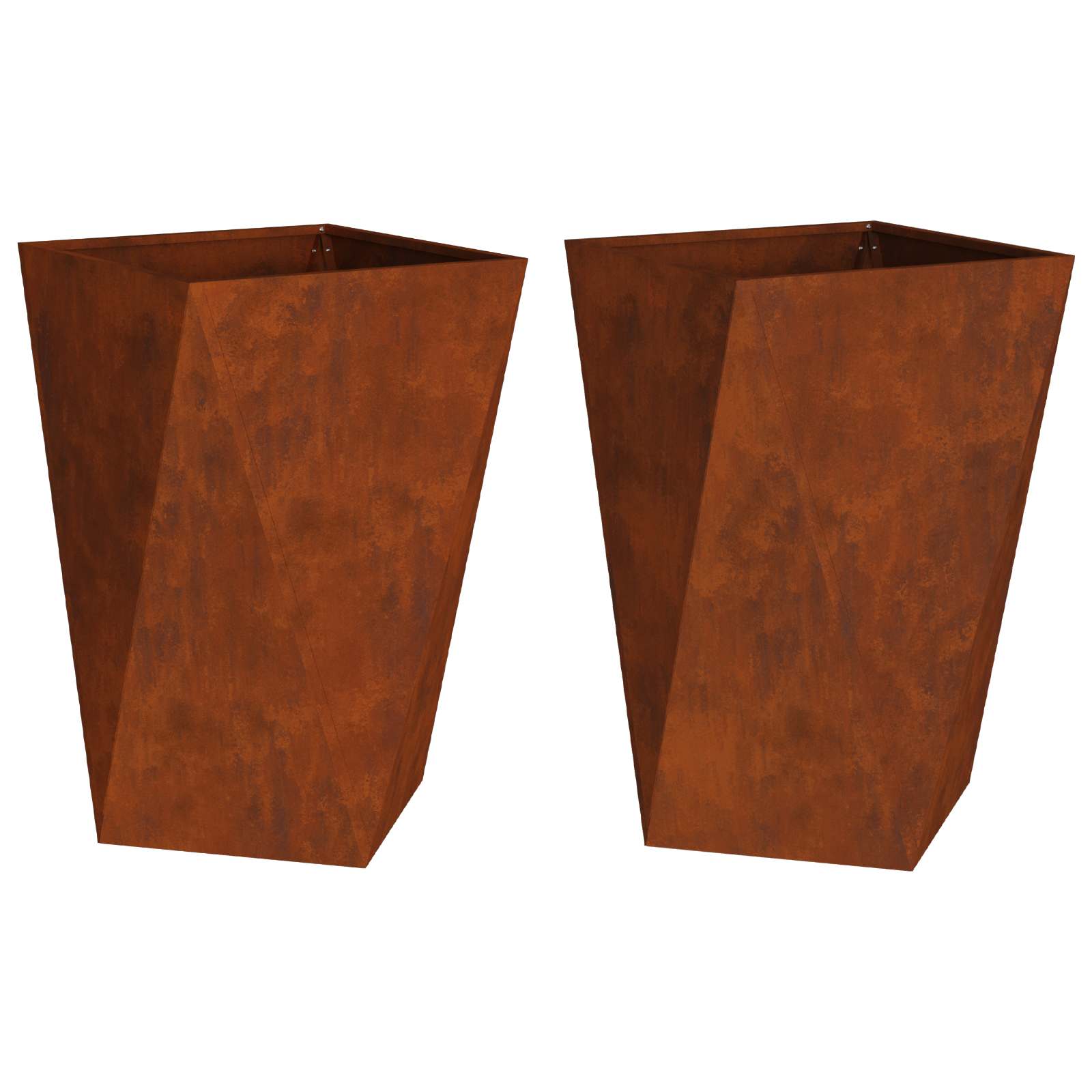 vidaXL Donica 2 pcs Rdzawy 50 x 50 x 75 cm