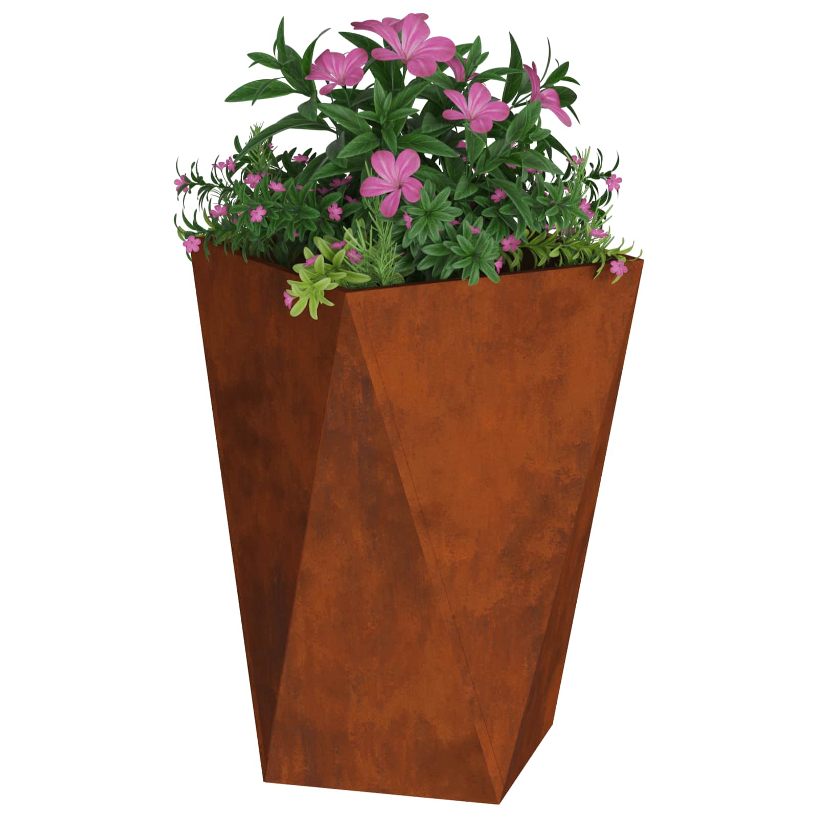 vidaXL Donica 2 pcs Rdzawy 50 x 50 x 75 cm