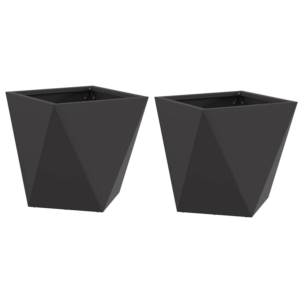 vidaXL Donica 2 pcs Czarny 30 x 30 x 30 cm Stal