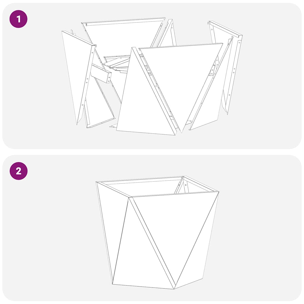 vidaXL Donica 2 pcs Biały 30 x 30 x 30 cm Stal