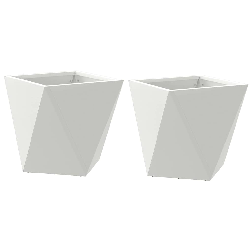 vidaXL Donica 2 pcs Biały 30 x 30 x 30 cm Stal