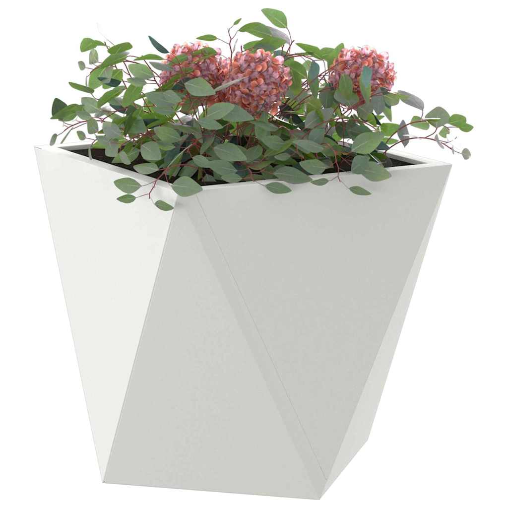 vidaXL Donica 2 pcs Biały 30 x 30 x 30 cm Stal