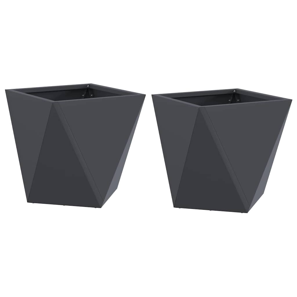 vidaXL Donica 2 pcs Antracyt 30 x 30 x 30 cm Stal