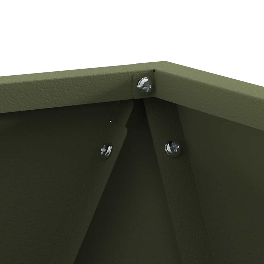 vidaXL Donica Zielony oliwkowy 30 x 30 x 30 cm Stal