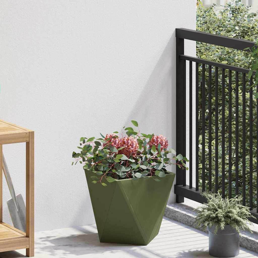 vidaXL Donica 2 pcs Zielony oliwkowy 30 x 30 x 30 cm Stal