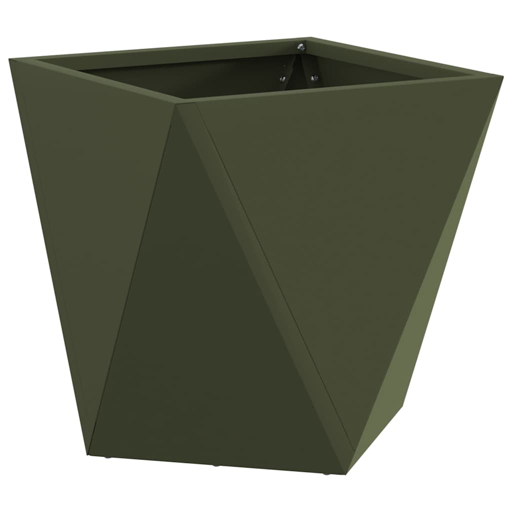 vidaXL Donica 2 pcs Zielony oliwkowy 30 x 30 x 30 cm Stal