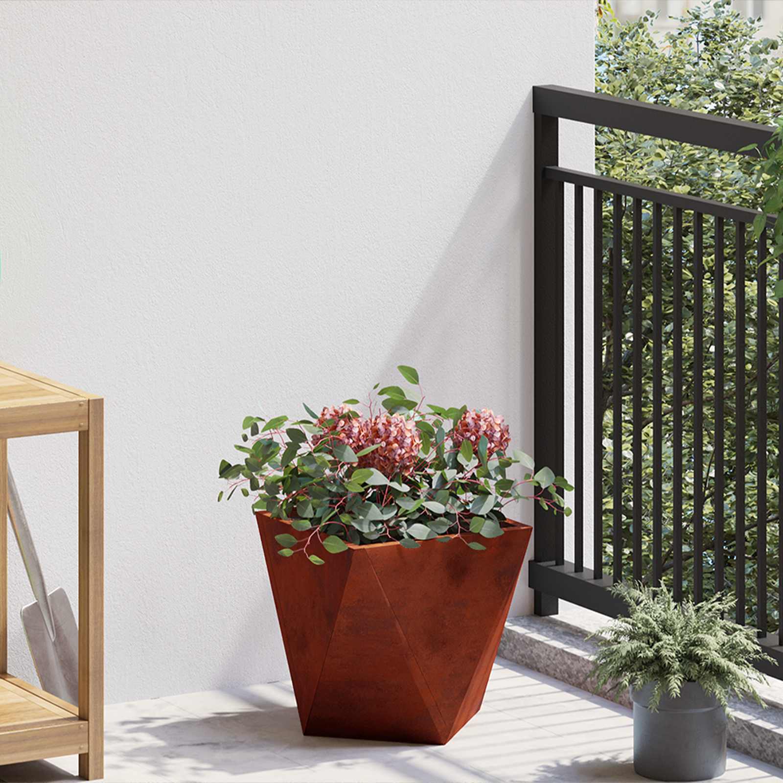 vidaXL Donica 2 pcs Rdzawy 30 x 30 x 30 cm