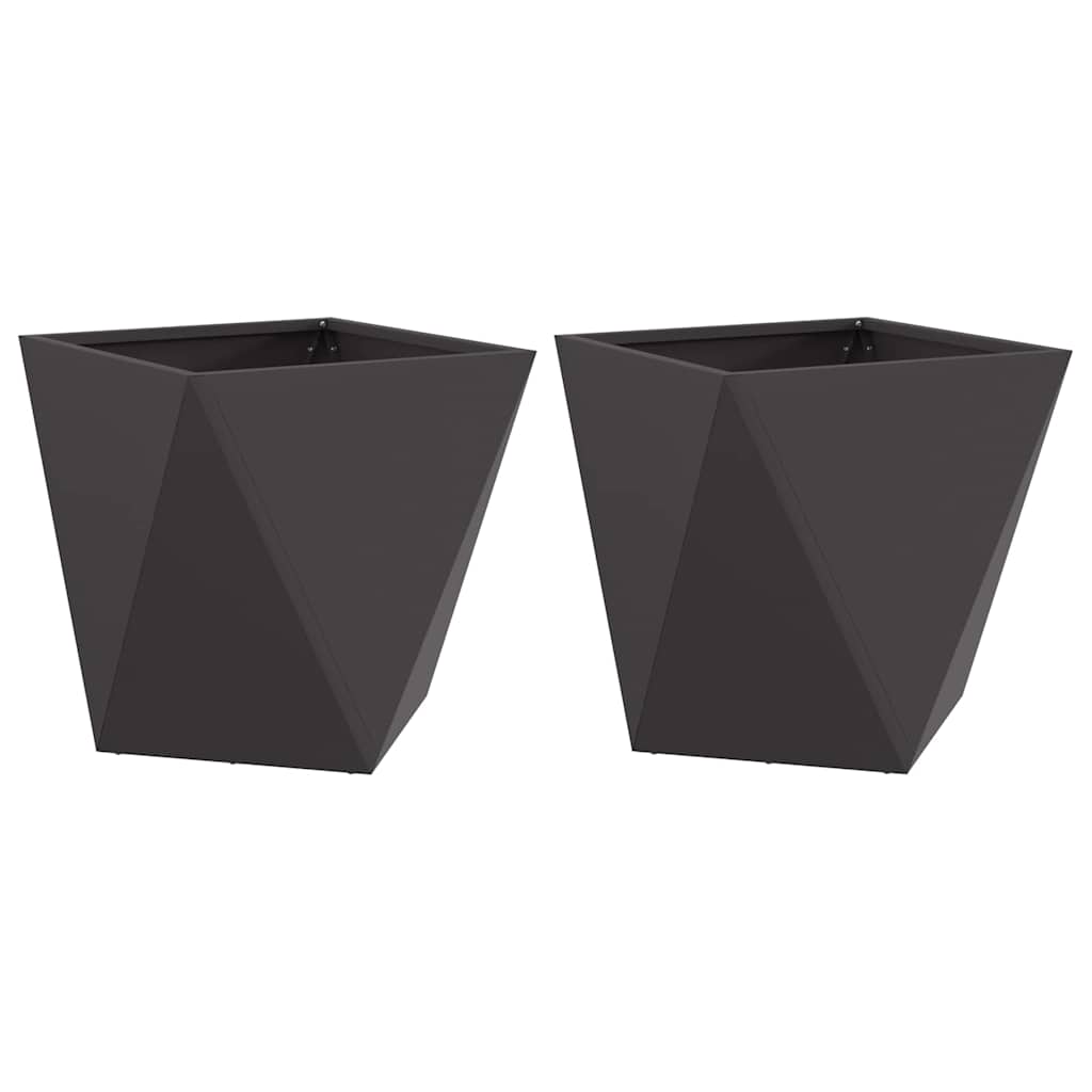 vidaXL Donica 2 pcs Czarny 40 x 40 x 40 cm Stal