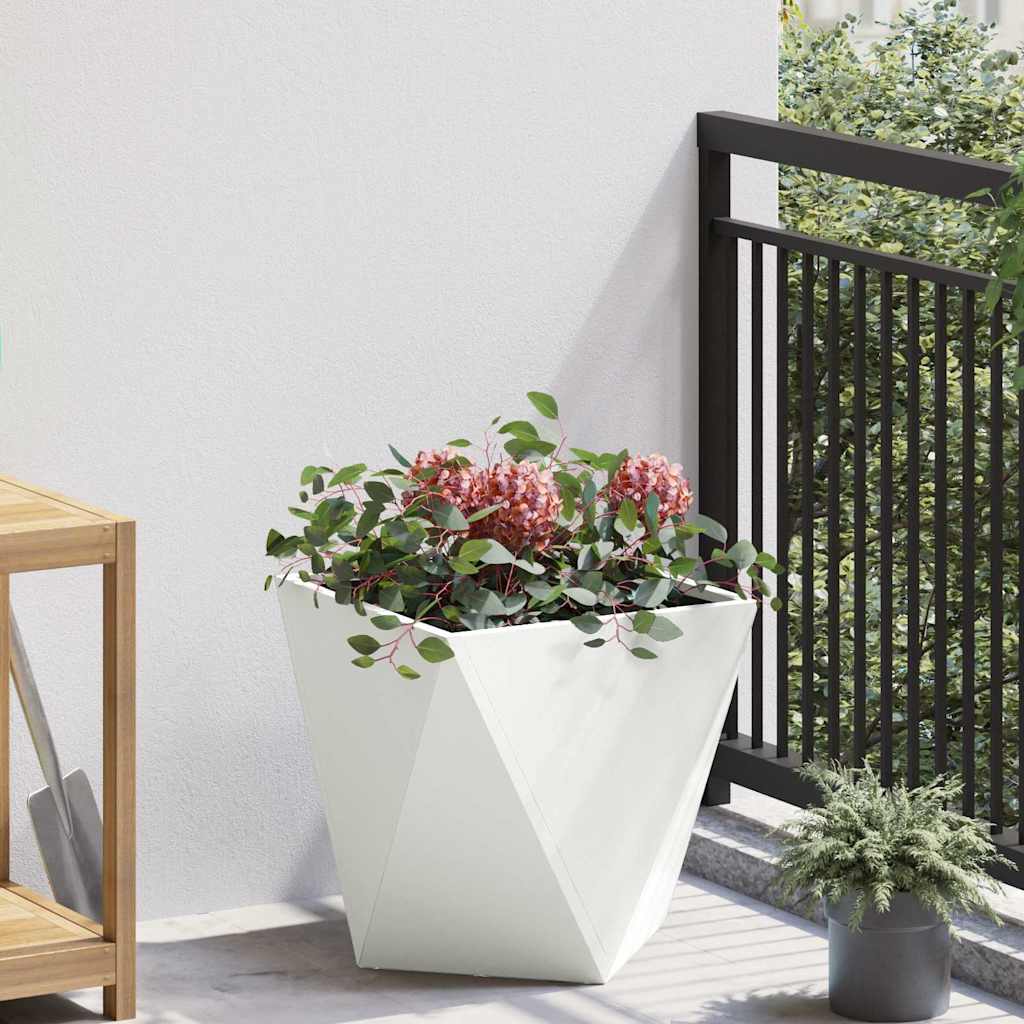 vidaXL Donica Biały 40 x 40 x 40 cm Stal