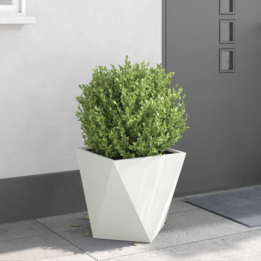 vidaXL Donica Biały 40 x 40 x 40 cm Stal
