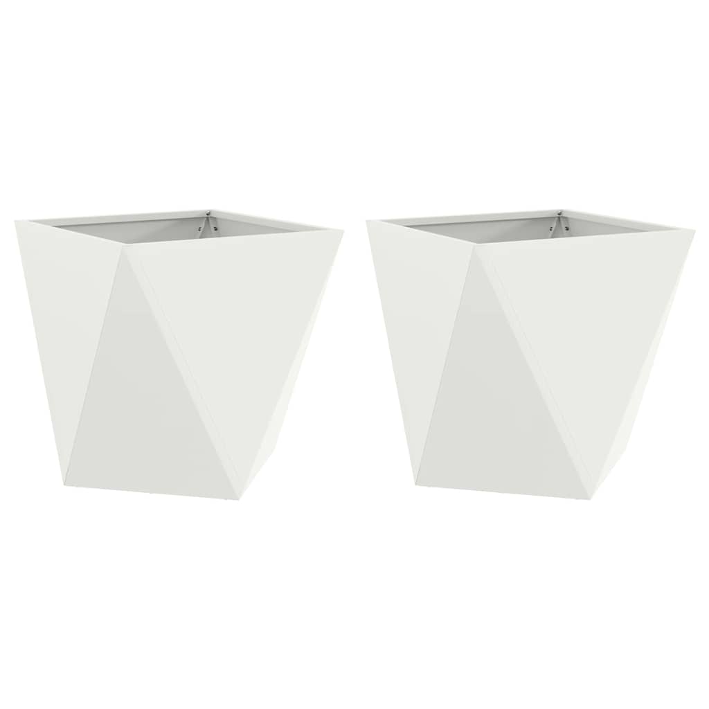 vidaXL Donica 2 pcs Biały 40 x 40 x 40 cm Stal