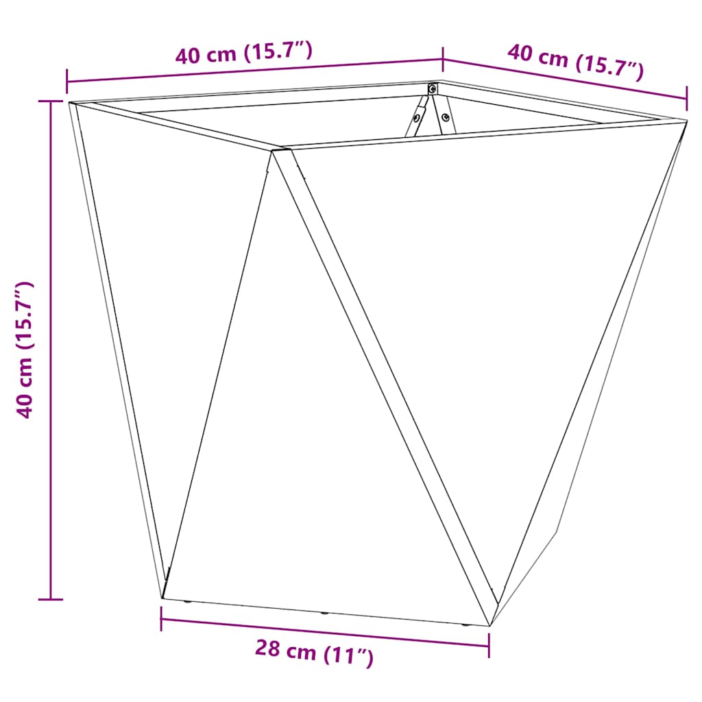 vidaXL Donica 2 pcs Biały 40 x 40 x 40 cm Stal