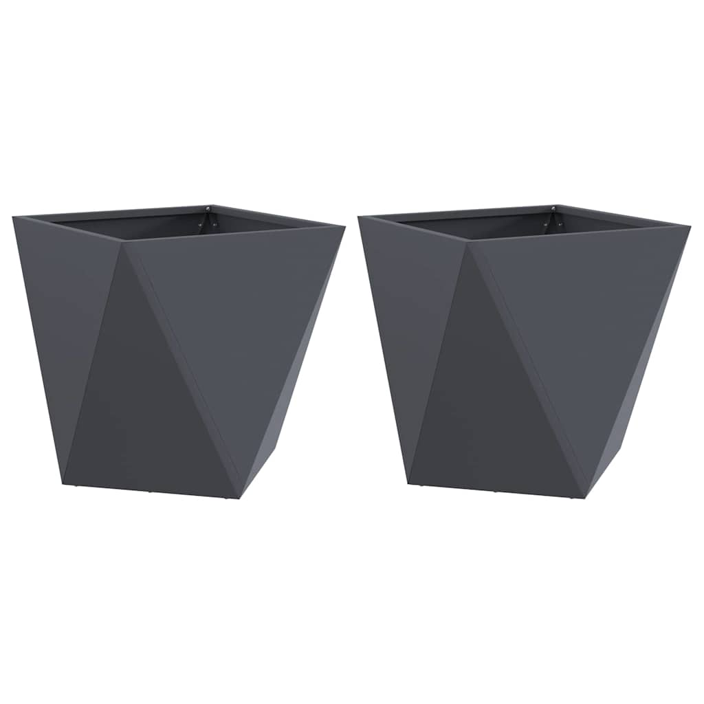 vidaXL Donica 2 pcs Antracyt 40 x 40 x 40 cm Stal