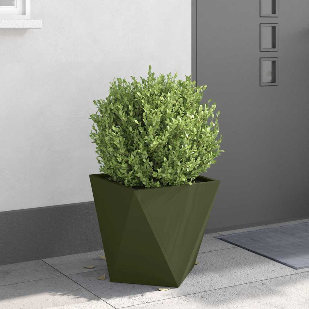vidaXL Donica 2 pcs Zielony oliwkowy 40 x 40 x 40 cm Stal