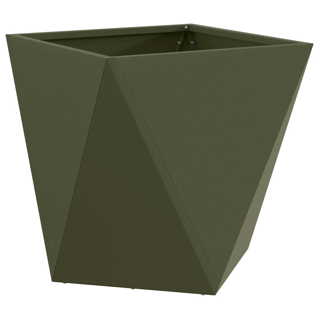 vidaXL Donica 2 pcs Zielony oliwkowy 40 x 40 x 40 cm Stal