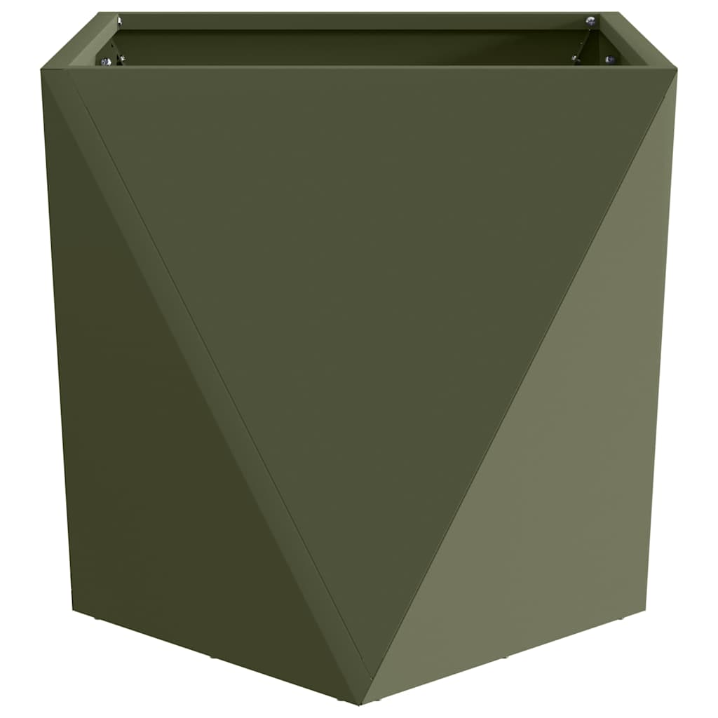 vidaXL Donica 2 pcs Zielony oliwkowy 40 x 40 x 40 cm Stal