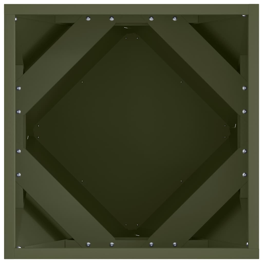 vidaXL Donica 2 pcs Zielony oliwkowy 40 x 40 x 40 cm Stal