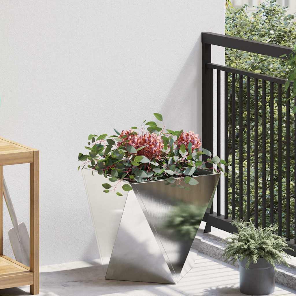 vidaXL Donica Srebrny 40 x 40 x 40 cm Stal nierdzewna