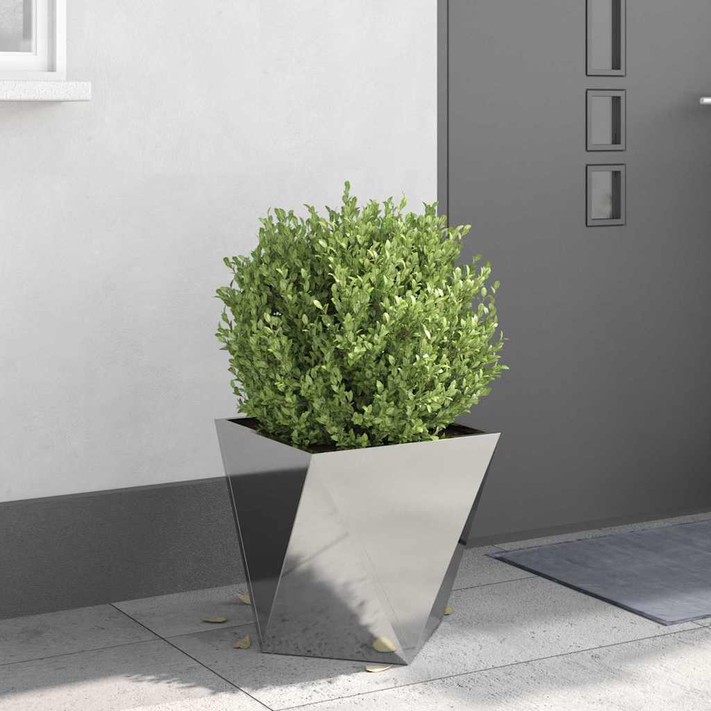 vidaXL Donica 2 pcs Srebrny 40 x 40 x 40 cm Stal nierdzewna