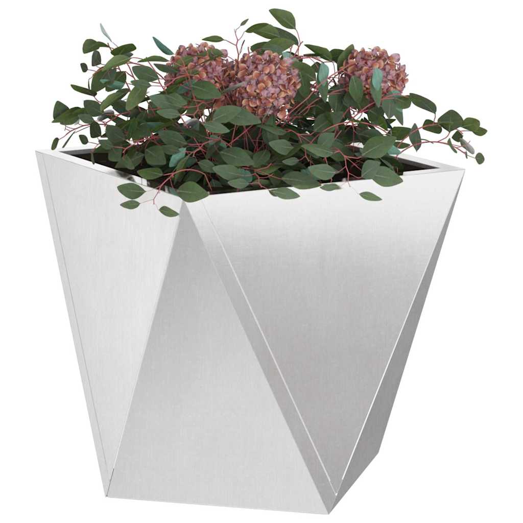 vidaXL Donica 2 pcs Srebrny 40 x 40 x 40 cm Stal nierdzewna