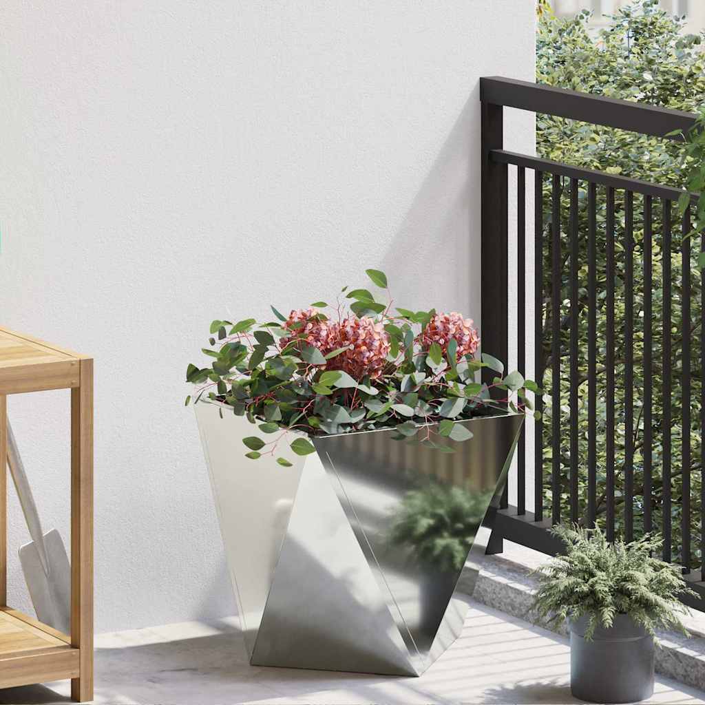 vidaXL Donica Srebrny 40 x 40 x 40 cm Stal Galwanizowana