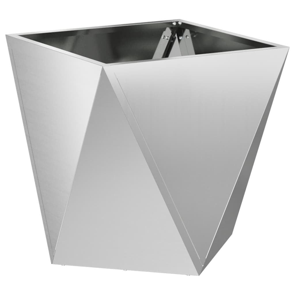 vidaXL Donica 2 pcs Srebrny 40 x 40 x 40 cm Stal Galwanizowana