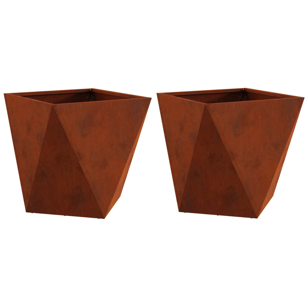 vidaXL Donica 2 pcs Rdzawy 40 x 40 x 40 cm