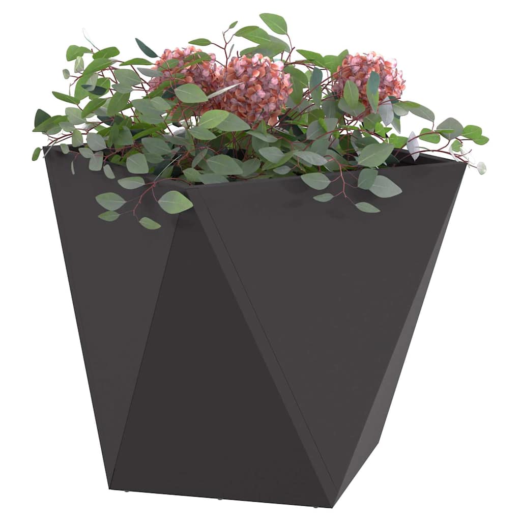 vidaXL Donica Czarny 50 x 50 x 50 cm Stal