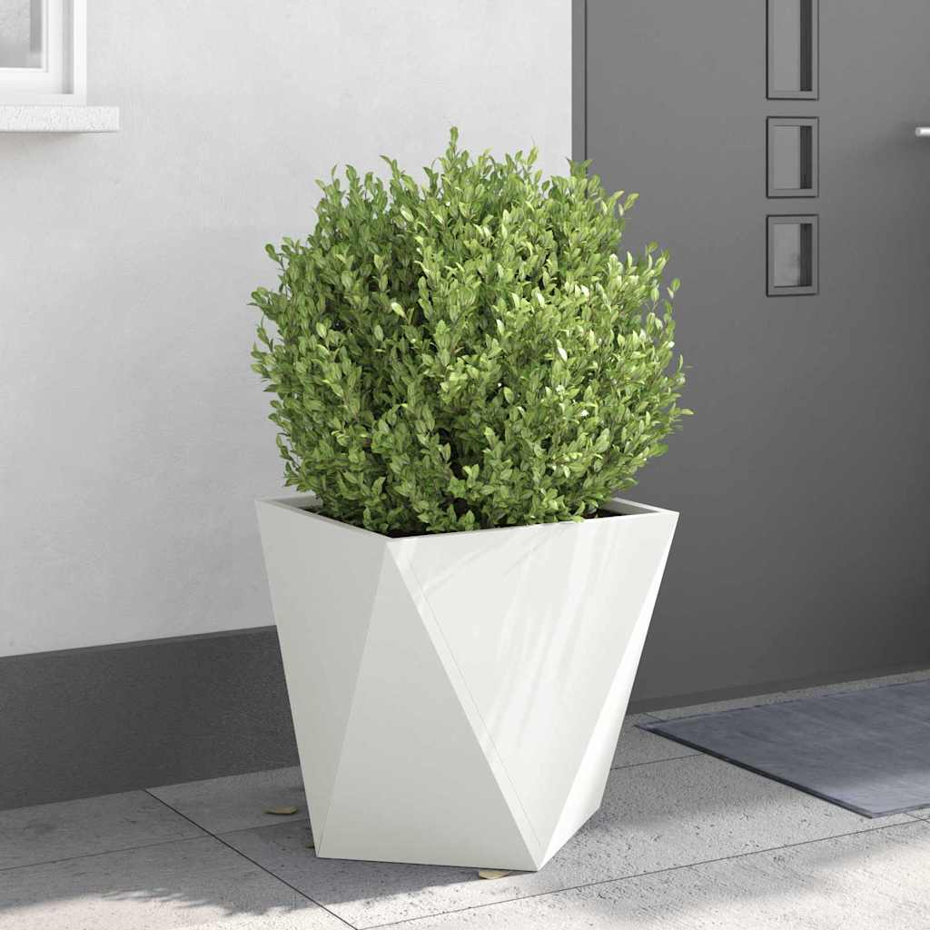vidaXL Donica Biały 50 x 50 x 50 cm Stal
