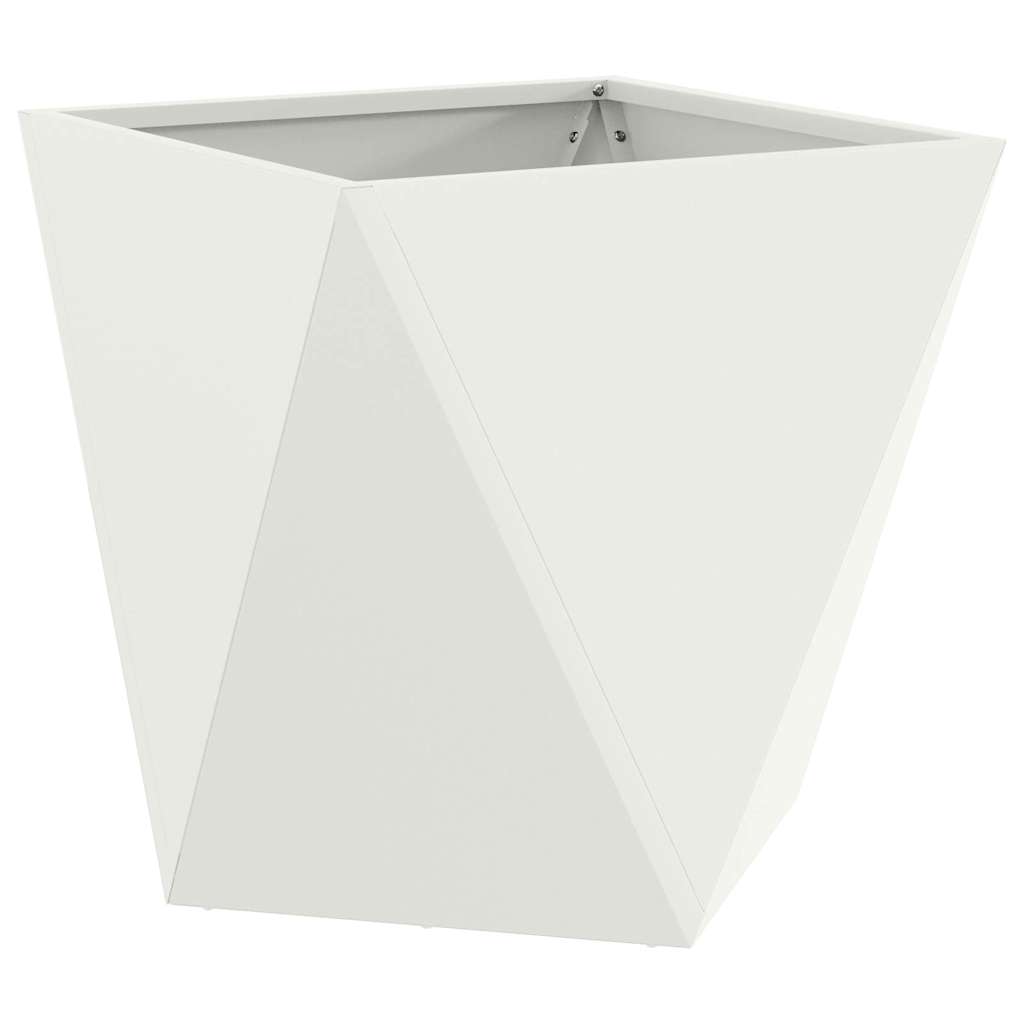 vidaXL Donica Biały 50 x 50 x 50 cm Stal